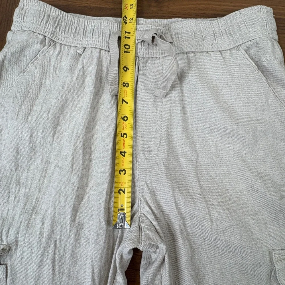 Porter & Ash Cargo Pants Mens 32x27 Beige Linen Blend Slim Fit Utility Granola